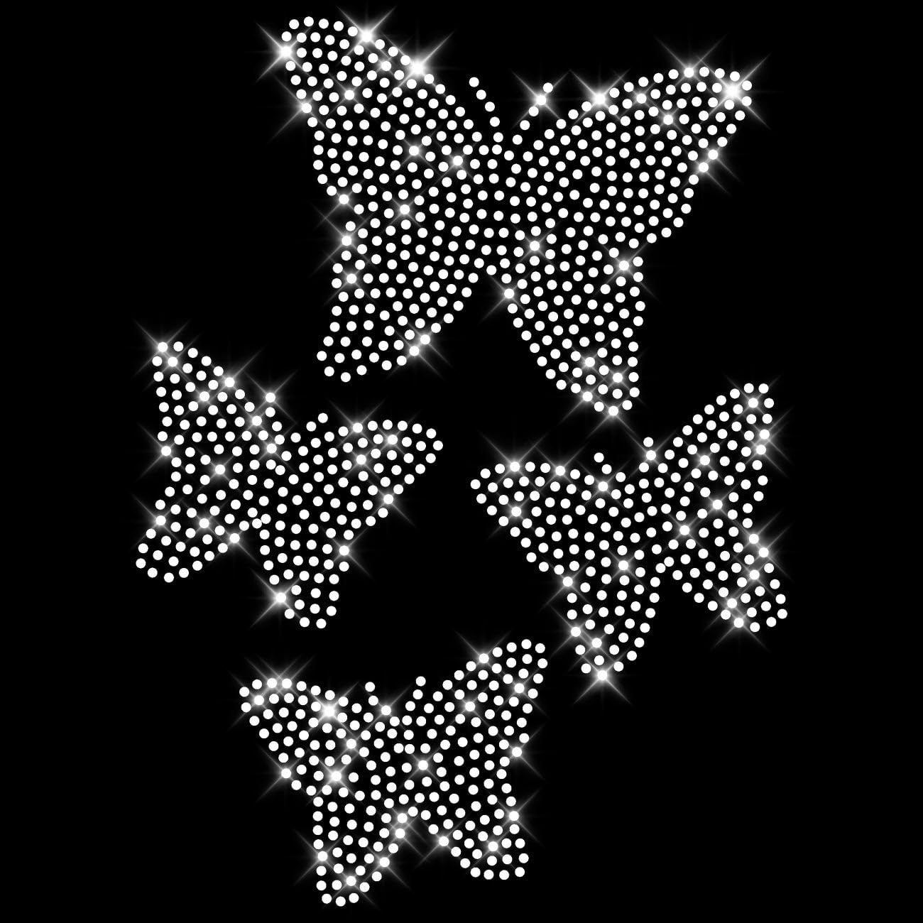 Glitzerdeals Bügelbild Strass funkelnde Schmetterlinge auch im Set Strassmotiv zum Aufbügeln Schmetterlinge Bügelmotiv Schmetterling Strass Aufbügler Schmetterlinge