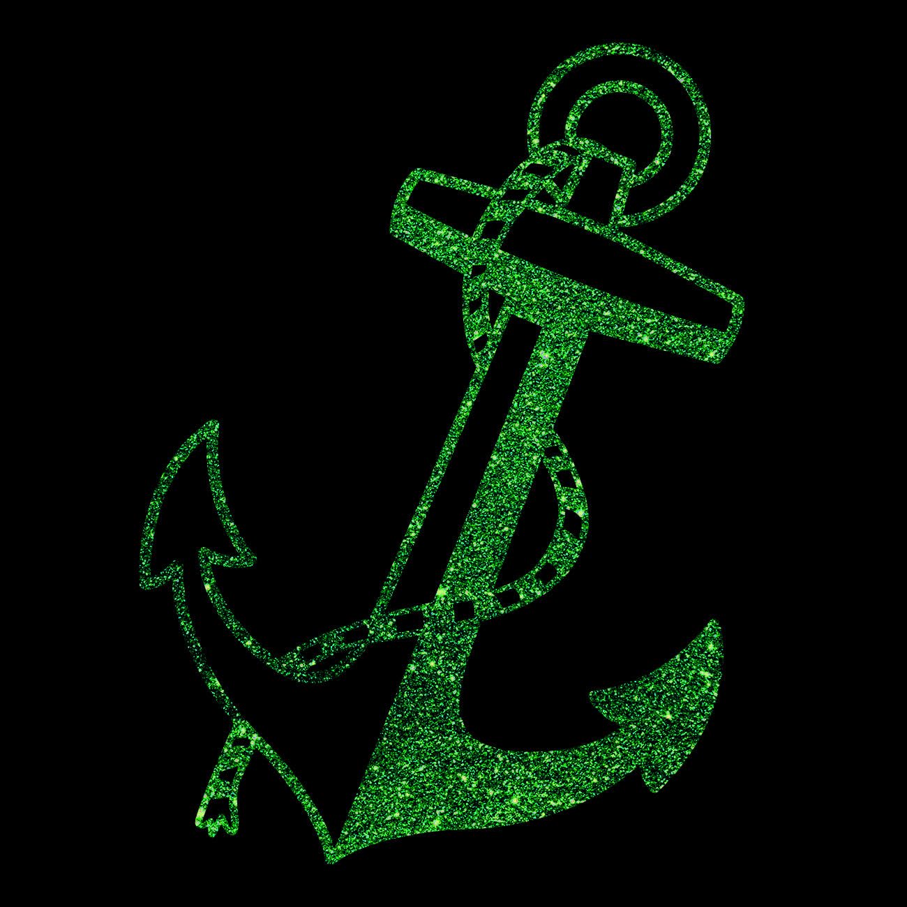 Glitzerdeals Bügelbild Glitzer großer Anker mit Seil Glitzerbild zum Aufbügeln Anker Glitzerflex maritim Bling Aufbügler Anker