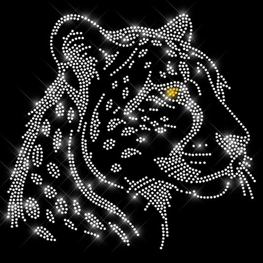 Glitzerdeals Bügelbild Strass Gepard kristall Raubkatze Strassmotiv zum Aufbügeln Gepard Bügelmotiv Leopard Strass Aufbügler Gepard