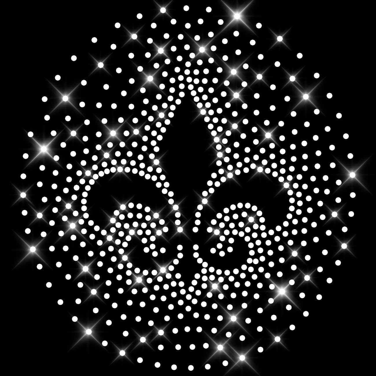 Glitzerdeals Bügelbild Strass funkelnde französische Lilie Strassmotiv zum Aufbügeln Lilie Bügelmotiv französische Lilie Strass Aufbügler Lilie Heraldik