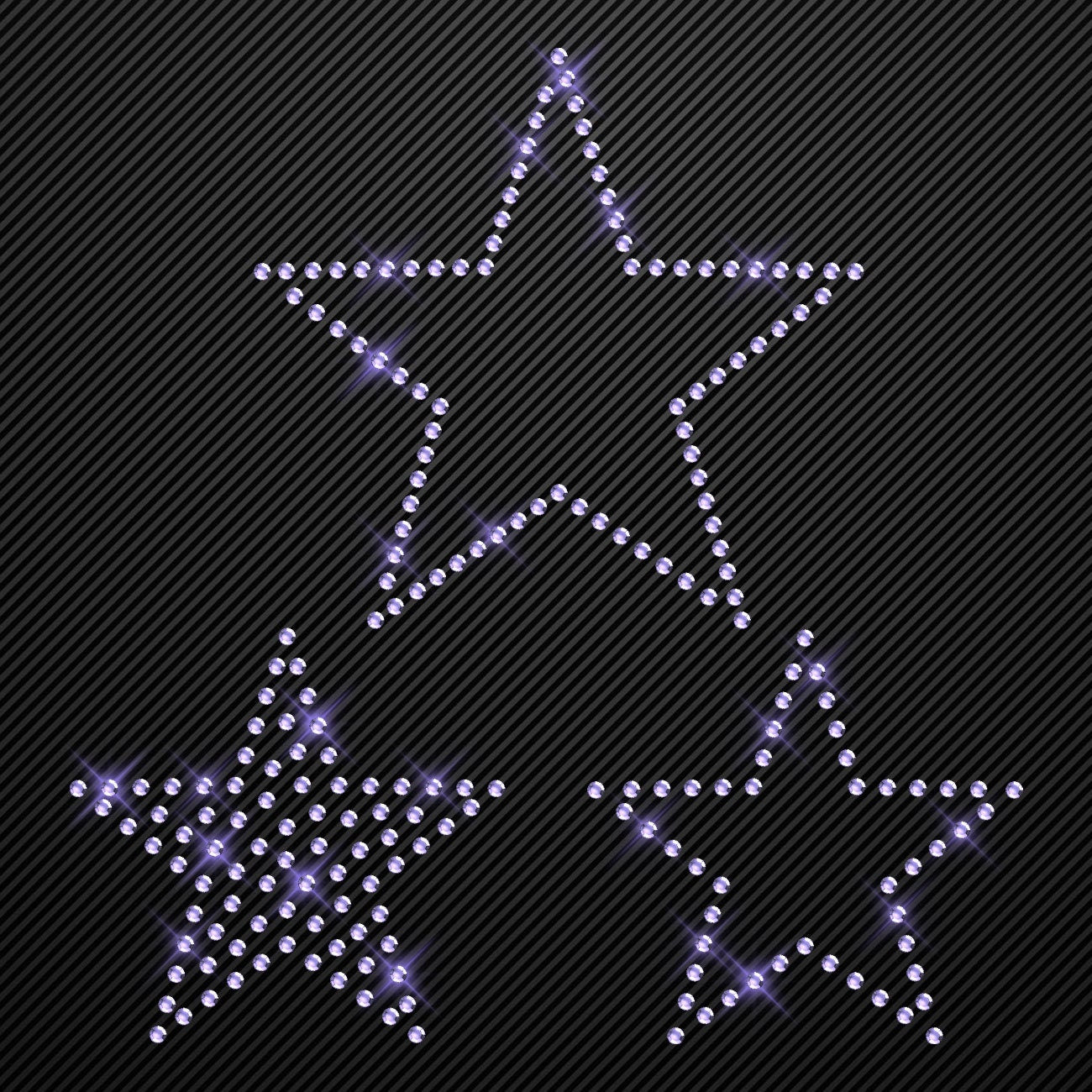 Strass Bügelbild 3 Sterne Strassmotiv zum Aufbügeln Aufbügler Sterne Hotfix iron-on-rhinestone transfer Bügelmotiv kristall Stern Glitzer