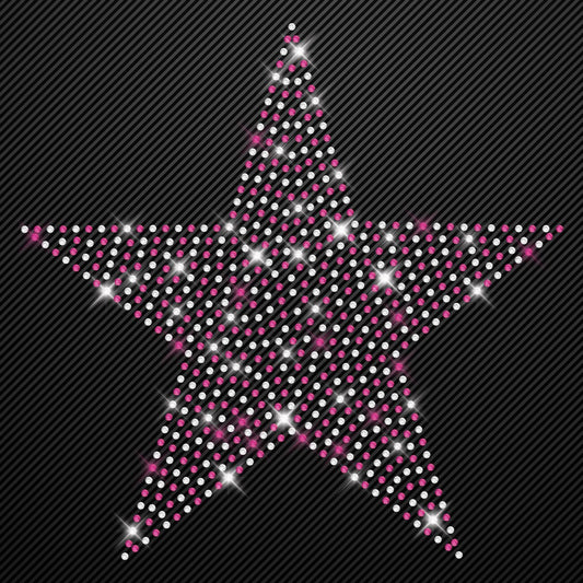 Strass Bügelbild Stern 2C Strassmotiv zum Aufbügeln Aufbügler Sterne Hotfix iron-on-rhinestone transfer Bügelmotiv kristall Stern Glitzer