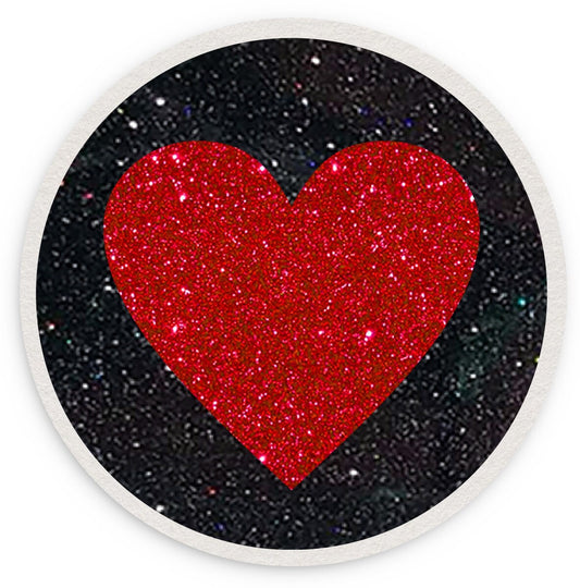 Bar Untersetzer für Gläser mit Glitzer 4er Set Herz verschiedene Farben Bierdeckel Glasuntersetzer Getränkeuntersetzer Herzen Herzchen Love