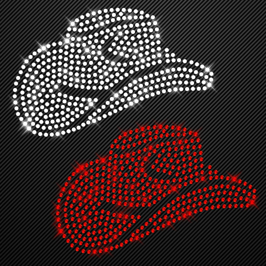 Strass Bügelbild Line Dance Strassmotiv zum Aufbügeln Aufbügler Cowboyhut Hotfix iron-on-rhinestone transfer Bügelmotiv Cowgirl Western