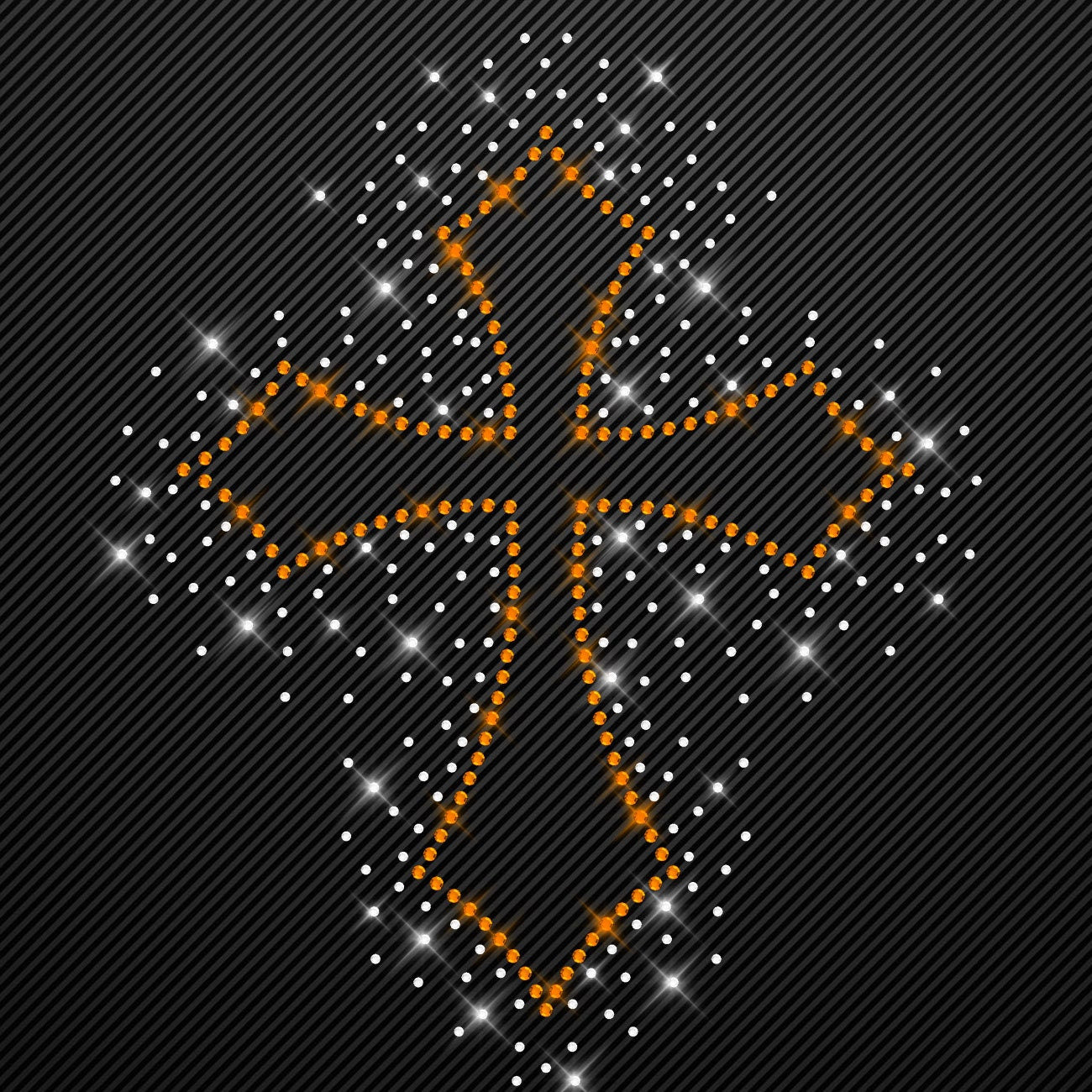 Strass Bügelbild Kreuz zweifarbig Strassmotiv zum Aufbügeln Aufbügler Bügelmotiv Glitzerbild rhinestone transfer Cross Faith Gothic Believe